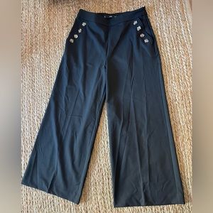 Zara black flare pants with buttons